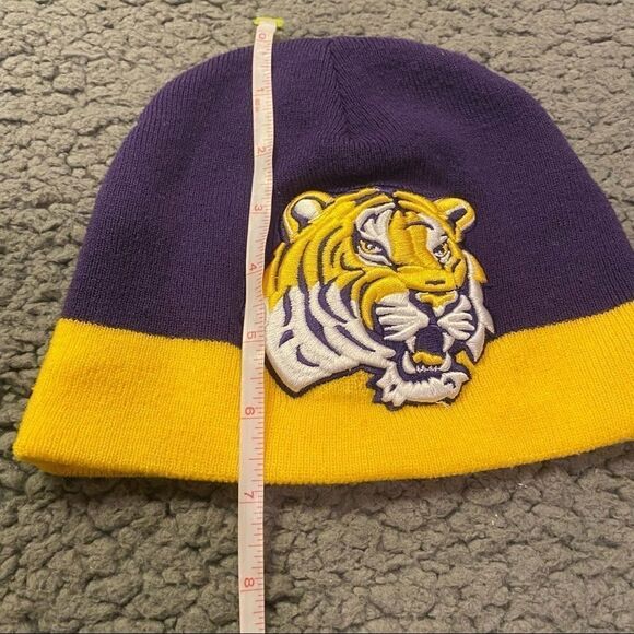 LSU Tiger Youth Beanie Purple/Gold OSFA - Picture 4 of 6